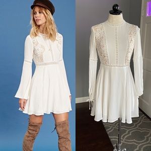 Forever 21 Long Sleeve Lace Overlay Dress